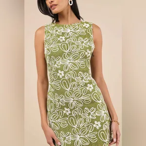 Lulus Fenicia Green Abstract Floral Embroidered Mini Dress thumbnail 4