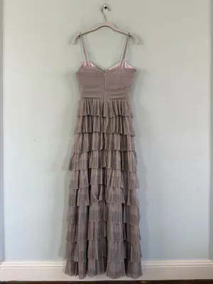 NWT Gianni Bini Grace Plisse Rainbow Metallic Sweetheart Cut Out Tiered‎ Dress thumbnail 4