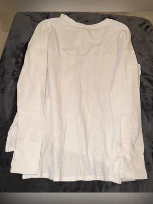 Aerie Offline Wow! Waffle Henley T-Shirt in White Size XS New with tags thumbnail 7