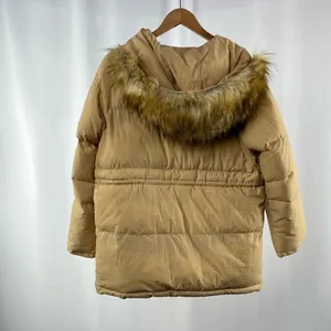 Boohoo Full Zip Faux Fur Hooded Puffer Coat in Tan Size‎ 8 thumbnail 5