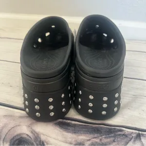 NEW! CROCS SIREN STUDDED CLOGS Black W/ Silver Studs‎ SOLD OUT Men 12 Women 14 thumbnail 2