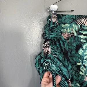 Cacique Swim Skirt Plus Size 24 Green Tropical Leaf Ruched Tankini Bottom Summer thumbnail 4