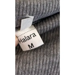 Halara Ribbed High Waisted Tummy Control Drawstring Wide Leg Fleece Trousers M thumbnail 4