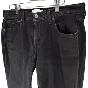 Levis 505 Straight Leg Jeans Womens 10 Long Black‎ Mid Stretch Classic Timeless thumbnail 2