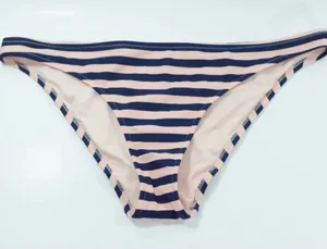 aerie Cheeky Swim Bottoms Light Pink Navy Blue Striped Low Rise NWT thumbnail 1