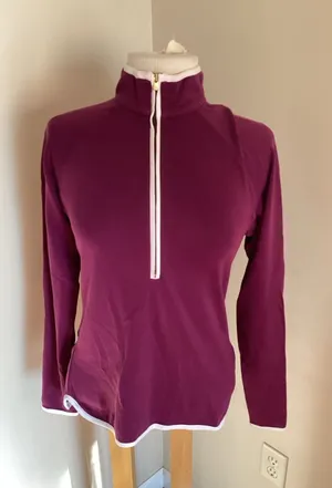 Peter Millar Women's XS Plum Purple Quarter Zip Performance Base Layer Top thumbnail 1