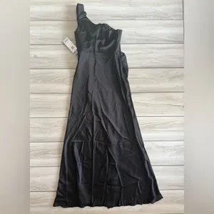 Azazie Madelyn Mermaid One Shoulder Convertible Dress Black Size 4 NWT thumbnail 6