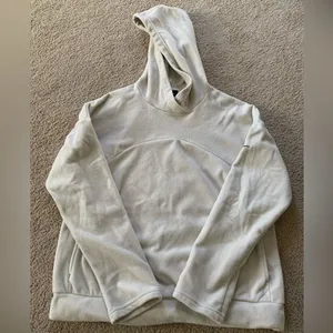 Nike Fleece Hoodie Sweatshirt Pullover Fuzzy Super Soft Beige Cream Size M thumbnail 2