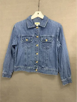 Talbots Petite Small Blue Denim Front Buttons thumbnail 2