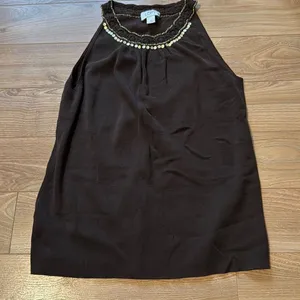 Vintage Loft Brown Halter Top with sequins along collar‎ size medium thumbnail 1