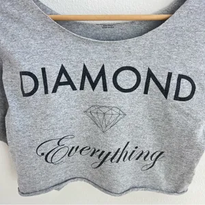 Diamond Supply Co. Gray Diamond Graphic Crop Top thumbnail 2