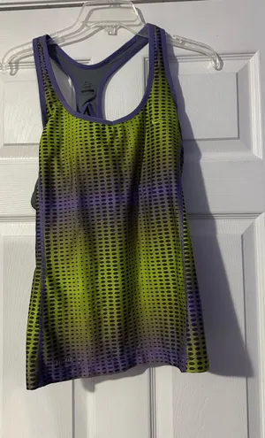 Nike Womens Purple Green Dri-Fit Polka Dot Shelf Bra Activewear Tank Top XL thumbnail 1