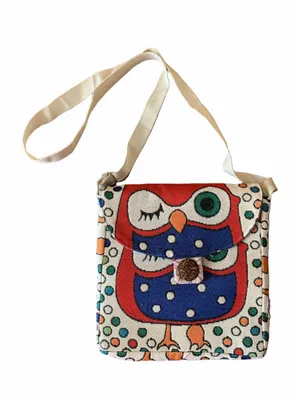 Women's Unbranded Owl Crossbody Bag One Size Beige Red thumbnail 1