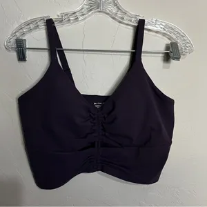 Athleta Purple Powervita Cinch Longline Ruched Padded Sports‎ Bra thumbnail 3