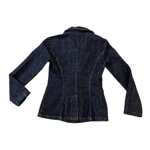 Sisley‎ Jeans Jacket Size 44 Small Made In Italy Dark Wash Tailored Indigo thumbnail 2