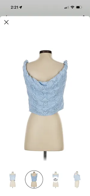 Peppermayo Diamond Sky Blue off the shoulder crop top thumbnail 4