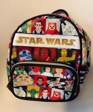 Star Wars Mini Backpack with Gold Logo and Multicolor Character Panels thumbnail 1