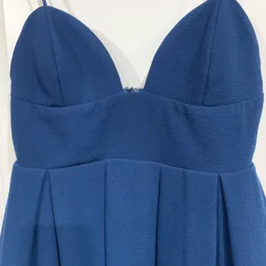Rubber Ducky L Romper Teal Blue Sweetheart Neck Pleated Tulle Lining Made in USA thumbnail 4