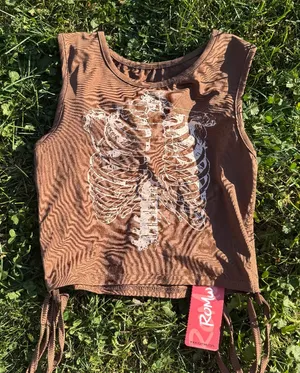 Romwe NWT Skeleton Cinch Tank thumbnail 1