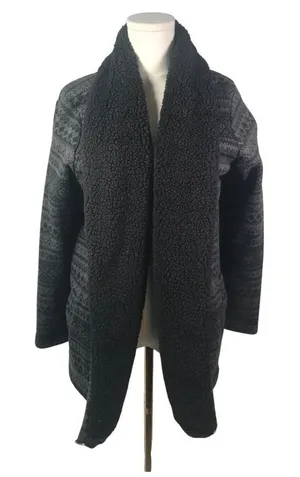 LL Bean Women's Fair Isle Sherpa Lined Cardigan Sweater‎ Jacket Size M thumbnail 1