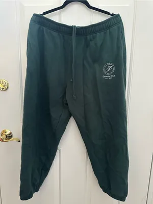 PINK Victoria's Secret Dark Green Sweatpants with Elastic Waist size XL thumbnail 4