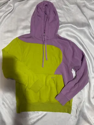 Nike Two-Tone Purple and Lime Green Crewneck Hoodie thumbnail 1