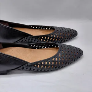 Vionic Womens Gracia Woven Leather Flats Size 6 Black Pointed Toe Comfort Shoes thumbnail 6