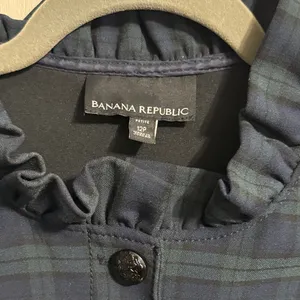 Banana Republic Tartan Plaid Ruffle Blazer Jacket Academia Preppy 12P Petite thumbnail 4