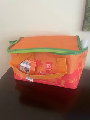 Trader Joe's Mini Insulated Tote - Lime Green & Teal thumbnail 3