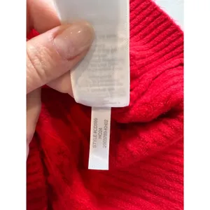 J Crew Cable Knit‎ Wool Sweater Womens Size S Red Holiday Cozy Winter Classic thumbnail 6