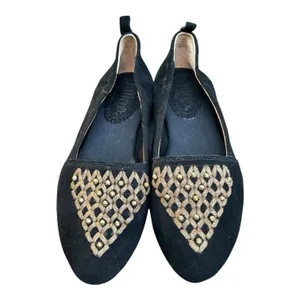 LATIGO Unity Suede Ballet Flats 7 Black Gold Studded Boho Comfort NWOT thumbnail 13