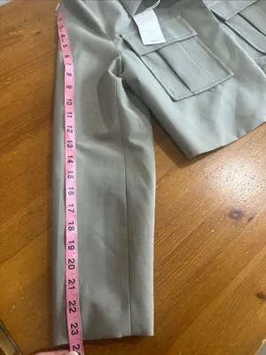 Mango Cropped Utility Jacket in Taupe Size M thumbnail 11