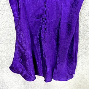 Adonna Slip Dress Women M Purple Jacquard Floral Mini Y2K Coquette Romantic‎ thumbnail 4