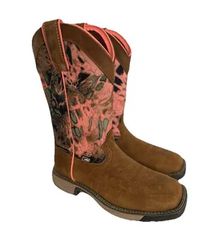 JUSTIN Women’s Trekker 11" Camo Work Boot Size 7B Waterproof Russet Brown SE4356 thumbnail 1