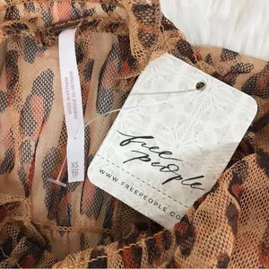 FREE PEOPLE Sheer Leopard Print Smocked Long Sleeve Top Mock‎ Neck Size XS New thumbnail 8