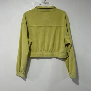 Aerie Green Ribbed Zip Up Cropped Jacket Size M Casual Utility Shacket thumbnail 3