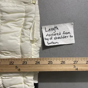 Calvin Klein Vest Size Medium Cream Black Quilted Puffer Performance Moto Preppy thumbnail 11
