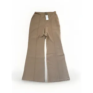 NWT Cider Khaki Cut Out Waist Wide Leg Trousers Womens XL Neutral Flowy Pants thumbnail 2