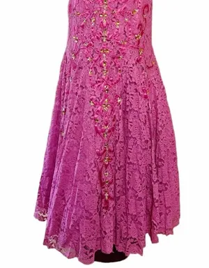 JOVANI Pink Lace Dress Strapless Mermaid Sweetheart Gown Prom Formal Gala 6 NWT thumbnail 9