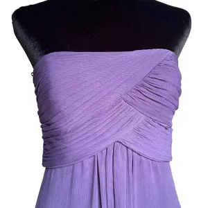 Vineyard‎ Collection Purple Strapless Chiffon Maxi Dress Romantic Bodice Size 8 thumbnail 3