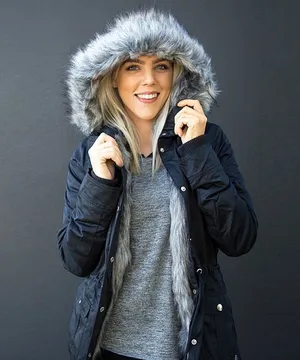 Lorna Jane Black Fur Lined Parka thumbnail 1