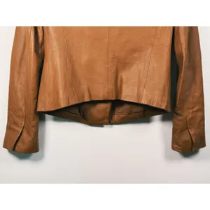Vince Lamb Leather Moto Jacket Womens Size XS Walnut Camel Old Money Luxury Fall thumbnail 11