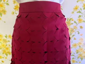 NWT Hollow Out Burgundy Maxi Skirt size L thumbnail 4