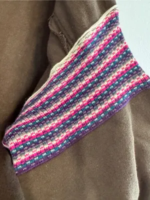 NATURAL LIFE Olive Green Knit Trim Sweatshirt with Colorful Trim thumbnail 6