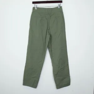 Zara Womens Pleated High Waisted Straight‎ Leg Pants Size S Green Grunge Preppy thumbnail 5