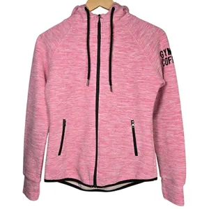 Gym + Coffee Pink Fleck Heathered Full Zip Hoodie‎ Jacket Athleisure Women Small thumbnail 1