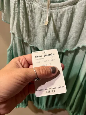 Free People Mint Ombre Ruffle Top thumbnail 4