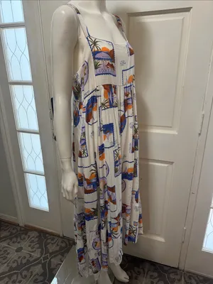 Paper Heart La Dolce Vita White Tropical Print Maxi Sundress. A thumbnail 8