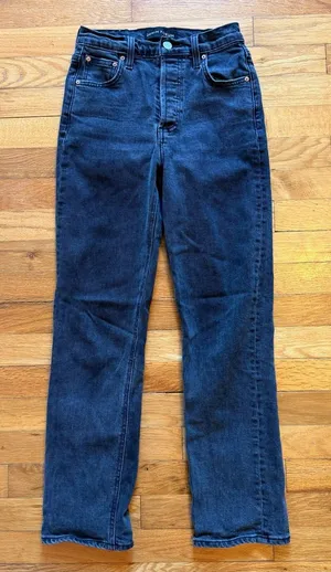 Denim Forum Aritzia the Arlo High Rise Straight Denim Jeans Black‎ size 23 thumbnail 1