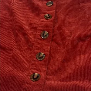 Elegant Red Button-Down Mini Skirt thumbnail 3
